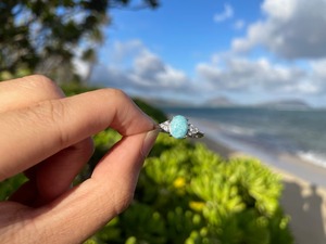 Dainty Handmade Natural Larimar Gemstone Genuine <b>925</b> Sterling <b>Silver</b> Vintage Engagement <b>Ring</b> Prong Setting Party Wear Jewelry - Product Image 4
