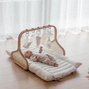 Tapis de jeu pour bébé en rotin durable, prix le plus bas, matériau naturel, tapis de jeu interactif pour nourrissons - Product Image 3