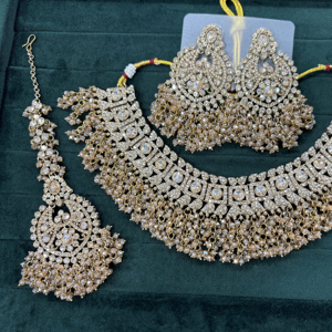 Conjunto de Collar Kundan Vintage, Joyería India, Conjunto de Boda con Cuentas de Moda para Novia, con Aretes con Diseño de Campanas de Perlas, Venta al por Mayor - Product Image 1