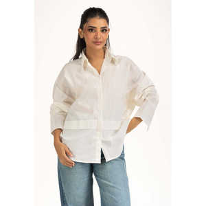 Chemises décontractées en tissu popeline simple WM-CS-SS25-502 coupe classique - Product Image 5