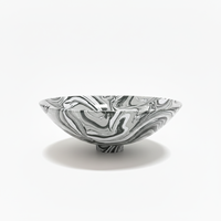 Lavabo de table rond ovale en métal d'art gris de luxe pour toilettes publiques salle de bains familiale hôtel vanité évier fournisseur fabricant