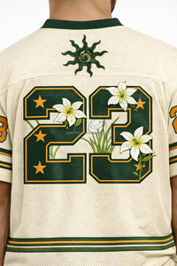 Camiseta de Fútbol Americano Unisex Personalizada al por Mayor, Cuello en V, Sublimación, Bordado, Tallas Grandes, Transpirable, Antibacteriana, Anti-UV - Product Image 4