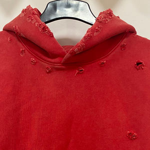 Custom Made Heavyweight 100% Cotton French Terry Boxy Fix Cropped Ripped Double Layers Waffle Distressed Wash Hoodies <b>for</b> <b>Men</b> - Product Image 3