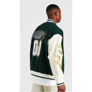 Custom Wool/Viscose Baseball <b>Jacket</b> OEM Design with Logo Fleece Letterman <b>Jacket</b> for <b>Men</b> Breathable Quick Dry <b>Summer</b> - Product Image 2