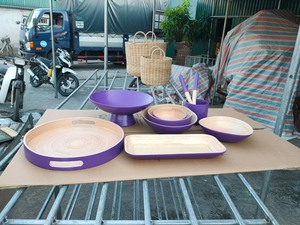 2025 NOUVEAUX bols à salade et cuillère en bambou faits à la main écologiques d'ECO2GO VIET NAM pour les fêtes! - Product Image 5