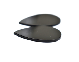 Onyx noir naturel poire plate et polie des deux côtés poires paires boucles d'oreilles pendentif cristal artisanat noir agate pierre fabrication de bijoux - Product Image 4