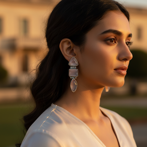 ต่างหูเงินแท้ 925 ดีไซน์แฟชั่น ประดับด้วยหิน สำหรับผู้หญิง - Product Image 1