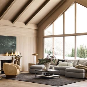 Deep 4-Piece L-Shaped Chesterfield Sofa <b>Set</b> 3 Seater <b>Wedge</b> Sectional with Chaise Lounge for Home Living Room Fabric Material - Product Image 5