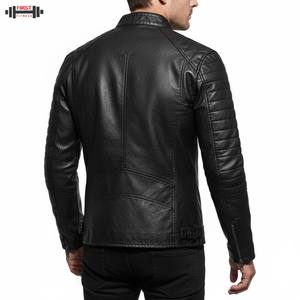 แจ็กเก็ตบอมเบอร์นักแข่งรถหนัง PU ทรงสลิมฟิตสำหรับผู้ชายสามารถซักได้ฤดูหนาวกันลมกันน้ำ - Product Image 2