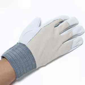 La mejor oferta, guantes de montaje de seguridad de cuero de vaca de alta calidad, guantes suaves para conductor con logotipo personalizado, guantes de trabajo para construcción Industrial - Product Image 5