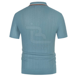 Qualité supérieure Hommes Polo T-Shirts Slim Fit Hommes Polo T-Shirts Respirant Hommes Texture Tricot Polo T-Shirts - Product Image 4