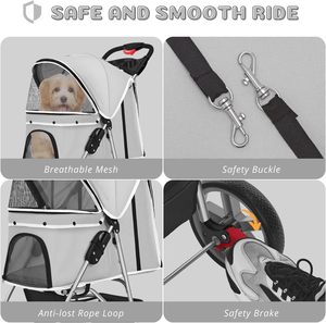 TH-PSP-215 de luxe moderne américain poussette pour animaux de compagnie nouveau Style poussette pour animaux de compagnie bas prix Style cadre en acier pour voyager - Product Image 5