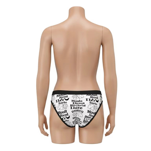 กางเกงบิกินี่ป้องกันแบคทีเรียสำหรับผู้ใหญ่ผ้าเนื้อนุ่มระบายอากาศสวมใส่สบายพร้อมพิมพ์ลายสกรีนผ้าไหมชุดชั้นในใส่ทุกวันขายส่ง - Product Image 1