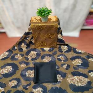 Collection Empress Dirac pour tissu de robe en coton jacquard uni à effet slub pour filles et femmes, motifs géométriques, vêtement de mariage - Product Image 1