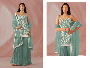 Camisa bordada Frente de HandKhaddi Bindi de algodón puro con camisa bordada Parte posterior de HandKhaddi Bindi de algodón puro - Product Image 5
