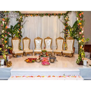 Magnifiques chaises Mandap Design pour les décors de cérémonie Ensemble de chaises Mandap de mariage modernes Superbe décor Mandap Ensemble de chaises basses - Product Image 1