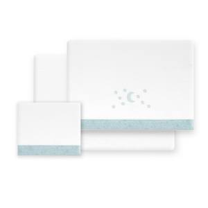 Ensemble de literie pour lit bébé modèle Luna Estrellas en tissu polaire corail tissé - Product Image 1