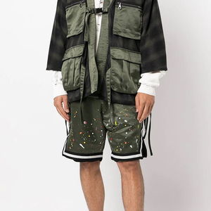 Short de basket-ball de rue haute 100% coton design personnalisé OEM pour hommes décontracté course à pied maille taille élastique respirant 5 pouces natation - Product Image 3