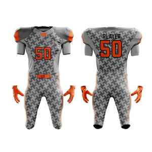 ชุดยูนิฟอร์มฟุตบอลอเมริกันผ้าโพลีเอสเตอร์100% ชุดเล่นกีฬาระบายอากาศได้ดีพิมพ์ลายด้วยการระเหิดขนาดเท่า3D - Product Image 6