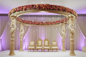 Elegance Design Indian Wedding <b>Circular</b> Mandap France Customized Traditional Modern Treated <b>Wood</b> Gujarati Decor Factory Price - Product Image 6