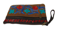 Dompet Tangan Bordir Wanita yang Tahan Lama dengan Penutup Ritsleting untuk Pesta Pernikahan Tas Kulit - Gaya Bohemian Bentuk Amplop
