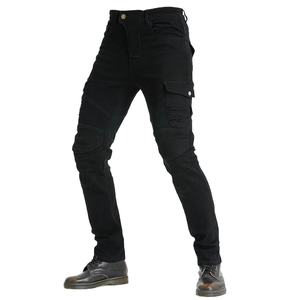 Jeans de moto tactiques respirants et de sécurité pour hommes avec plusieurs poches et protection des genoux amovible, confortables - Product Image 1