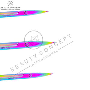 Ciseaux de manucure et pédicure multicolores en acier inoxydable naturel, ciseaux à cuticules, lames droites à pointe arrondie, pour droitiers - Product Image 2