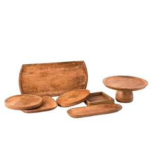 Elegant Round Shape Dessert <b>Cake</b> <b>Stand</b>, Bowl, Cutting Board and Tray Display mango Wood <b>Stand</b> for Wedding Party <b>Set</b> - Product Image 1