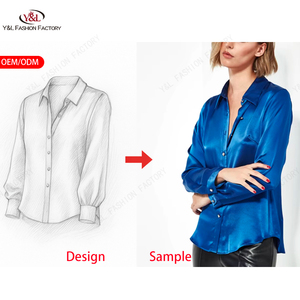 Blusas Femininas de Seda e Cetim da Moda OEM ODM, Modelos de Blusas Formais, Camisas Sociais Femininas para Escritório, Blusas e Camisas Femininas - Product Image 1