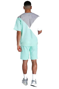 Prix de gros pour hommes d'été attrayants ensemble court à la mode avec design imprimé élégant ensembles d'été jumeaux vêtements pour hommes couleur contrastée - Product Image 4