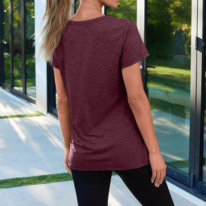 Wholesale Factory Direct Custom Women's Fitted <b>T</b>-<b>Shirts</b> Multiple Styles Colors Plain Print Techniques Cheap Blank Clothing - Product Image 3