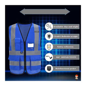 Chaleco de Seguridad de Trabajo al por Mayor OEM, Diseño Transpirable, Ropa de Construcción, Chaleco de Seguridad con Bolsillos, Chaleco de Seguridad Reflectante de 3 m - Product Image 5