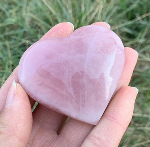 Pierres précieuses naturelles, Quartz Rose, cœurs en cristal bouffant pour cadeau d'exis Crystal, vente en gros - Product Image 3