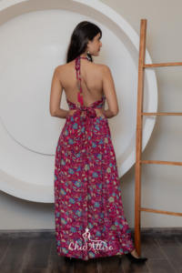 New Halter Neck Flair <b>Dress</b> Paisley Print Fit Resort Wear Beach Wear Floral Print <b>Maxi</b> <b>Dress</b> Paisley Bohemian <b>Silk</b> <b>Maxi</b> <b>Dress</b> - Product Image 6