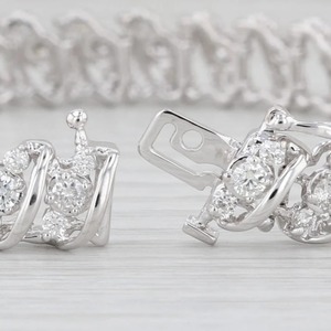 Pulseras de diamantes cultivados en laboratorio de corte redondo de color D E F VS + hermosas pulseras de tenis de Plata de Ley 925 regalo de boda para ella - Product Image 1