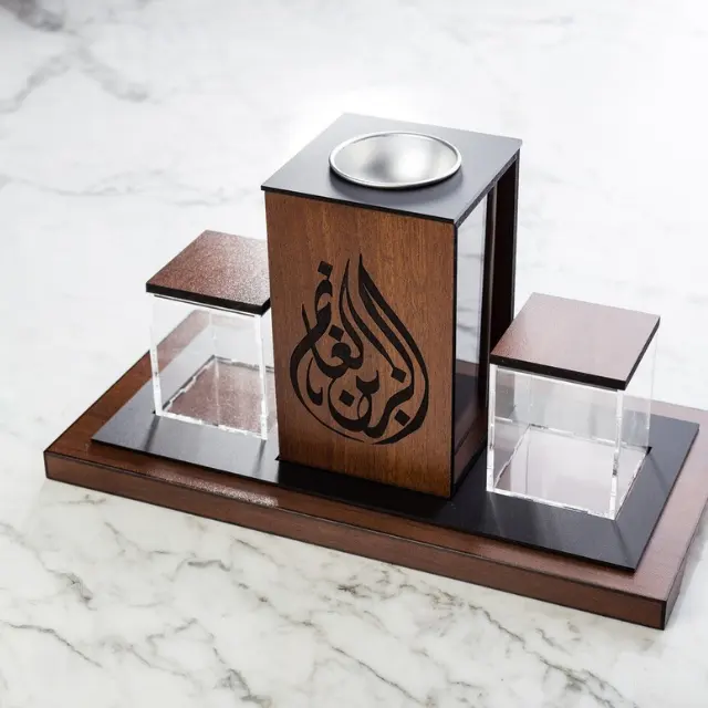 Рамадан ИД деревянная инкрустация черный цвет лоток с коробкой благовония уд бакхор арабский набор курильников для ароматов дома отеля и ресторана