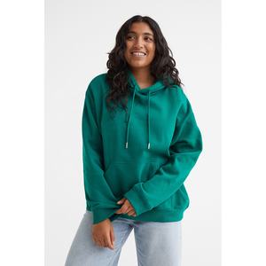 Sudadera con capucha de gran tamaño para mujer, 60% algodón, 40% poliéster, manga larga, cordón, hombros caídos, sudaderas con capucha, sudadera lisa en blanco - Product Image 1