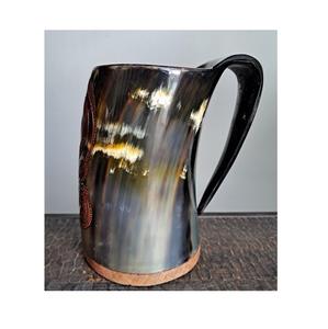 Auténtica Taza Vikinga Ecológica de Cuerno de Búfalo Hecha a Mano, Grado Alimenticio, Estilo Medieval, Religiosa, Feng Shui, Taza de Cerveza con Diseño Animal - Product Image 4