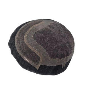 วิกผมผู้ชายแบบผูกเชือกด้านหน้า ทำจากผมแท้ชนิดอินเดียเรมี่ ยี่ห้อ Taz Hair จากบังกลาเทศ แบบลอนลึก  แบบเส้นเดียว  ผสมผมสีเทา 50% - Product Image 2