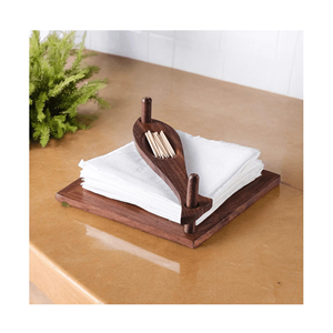 TIMELESS CRAFT Porte-serviettes en bois artisanal classique et portable - Écologique et durable pour les comptoirs de cuisine, les salles à manger et les restaurants - Product Image 1