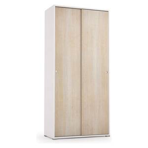 Armario SLIDE con 2 Puertas Corredizas en Roble Blanco de 90 cm, Kit de Muebles para Sistemas de Armarios y Organizadores Terraneo - Product Image 1