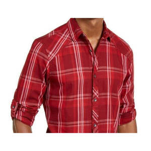 Camicia da uomo INC International Concepts Marc a quadri, 100% cotone, popeline casual, antipiega, taglia M, rossa, alla moda - Product Image 3