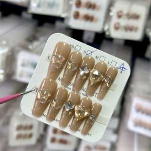 Fantasía diamante ópalo Prensa en uñas 3D acrílico brillo uñas artificiales caja de embalaje personalizado Prensa en uñas - Product Image 3