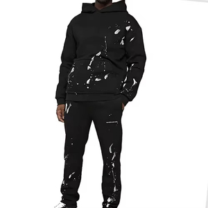 2025 Ronpex International Fashion Sport Winter Men's 100% Cotton Breathable & Lightweight Drawstring Closure <b>Hip</b> Hop Tracksuit - Product Image 1