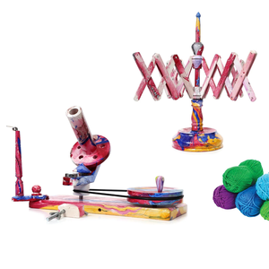 Handmade Vibrant Marbled Yarn Winder Swift Set Pink Red Blue Resin Skein Holder Ball Winder Luxury <b>Gift</b> <b>for</b> <b>Knitters</b> - Product Image 1