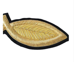 Factory Price Custom Design Logo Patch Iron on Clothing Hand Embroidery Gold Appliques Badges - Product Image 4