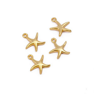 Colgante de Estrella de Mar de Latón, Conectores de Dijes Oceánicos para Collar, Abalorio Dorado para Fabricación de Joyas, Anillo Individual para Bisutería - Product Image 4