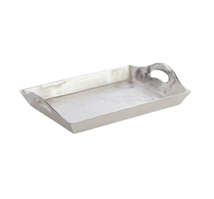 ถาดเสิร์ฟโลหะสี่เหลี่ยมทำด้วยมือด้ามจับเป็นมิตรกับสิ่งแวดล้อมดีไซน์แกะสลักตกแต่งสำหรับเสิร์ฟอาหารในห้องครัว - Product Image 6