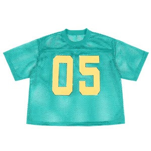 Fabricant nouveau design femmes recadrée surdimensionné impression maillot de football américain séchage rapide et maillot d'entraînement à manches courtes - Product Image 5