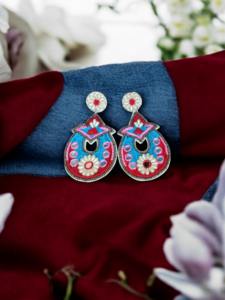 Dernières boucles d'oreilles en perles de graines multicolores, broderie à la main, pommes pendantes, personnalisées, faites à la main, JAVED HANDICRAFTS, Saint-Valentin - Product Image 2